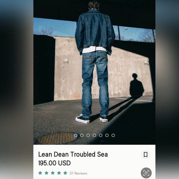 Nudie Jeans Co Lean Dean Troubled Sea
$195.00 Size 29 Inseam 32 - Picture 2 of 8